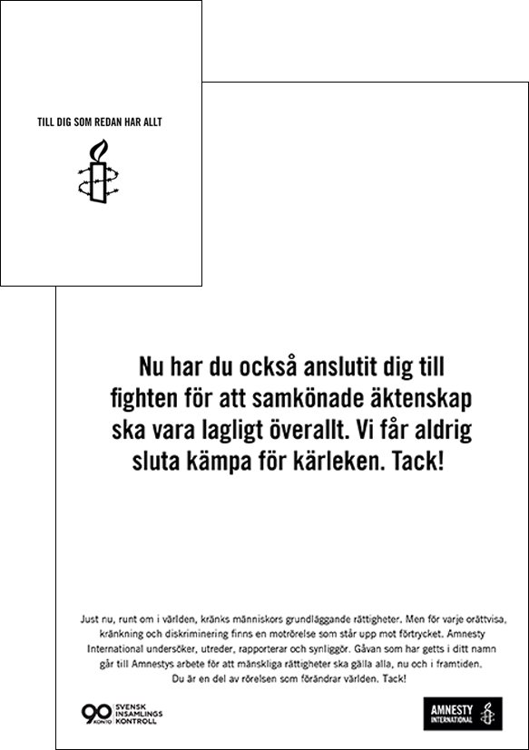 Amnesty: KÖP YTTRANDEFRIHET I PRESENT - Amnesty Sverige